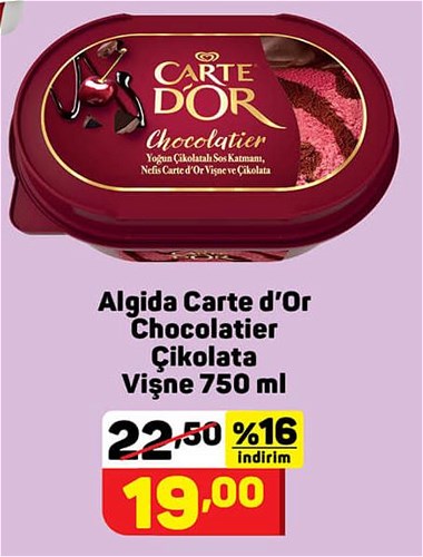 Algida Carte D'or Chocolatier Çikolata Vişne 750 ml image