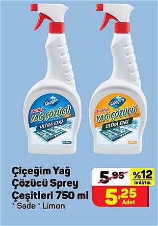 Çiçeğim Yağ Çözücü Sprey Çeşitleri 750 ml image