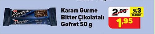 Karam Gurme Bitter Çikolatalı Gofret 50 g image