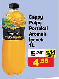 Cappy Pulpy Portakal Aromalı İçecek 1 L image