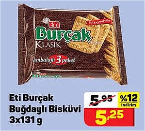 Eti Burçak Buğdaylı Bisküvi 3x131 g image