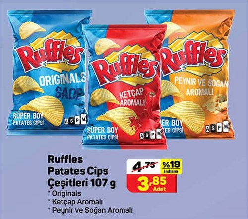 Ruffles Patates Cips Çeşitleri 107 g image