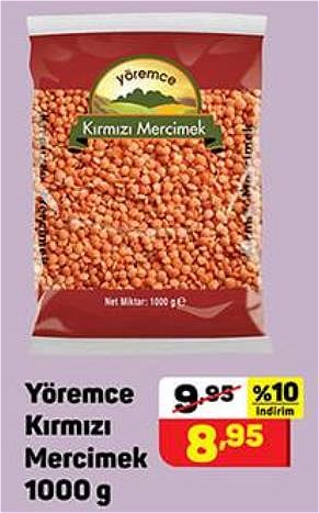 Yöremce Kırmızı Mercimek 1000 g image