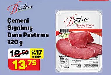 Baştacı Çemeni Sıyrılmış Dana Pastırma 120 g image