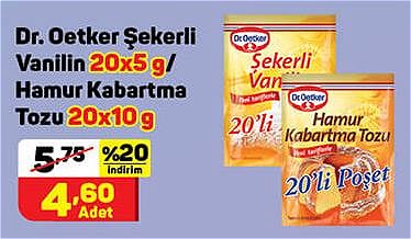 Dr. Oetker Şekerli Vanilin 20x5 g/Hamur Kabartma Tozu 20x10 g image