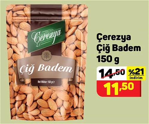 Çerezya Çiğ Badem 150 g image