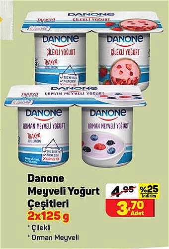 Danone Meyveli Yoğurt Çeşitleri 2x125 g image