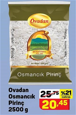 Ovadan Osmancık Pirinç 2500 g image