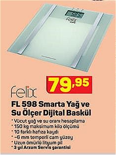 Felix FL 598 Smarta Yağ ve Su Ölçer Dijital Baskül image