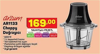 Arzum AR1133 Choppy Doğrayıcı 600 W image