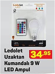 Ledolet Uzaktan Kumandalı 9 W Led Ampul  image