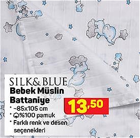 Silk&Blue Bebek Müslin Battaniye 85x105 cm image