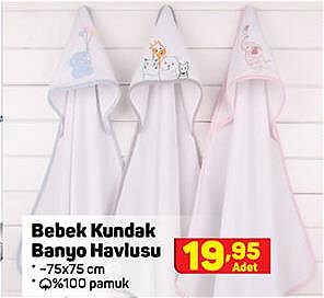 Bebek Kundak Banyo Havlusu 75x75 cm image