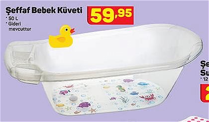 Şeffaf Bebek Küveti 50 l image