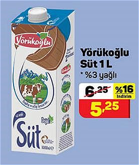 Yörükoğlu Süt 1 l image