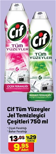 Cif Tüm Yüzeyler Jel Temizleyici Çeşitleri 750 ml image