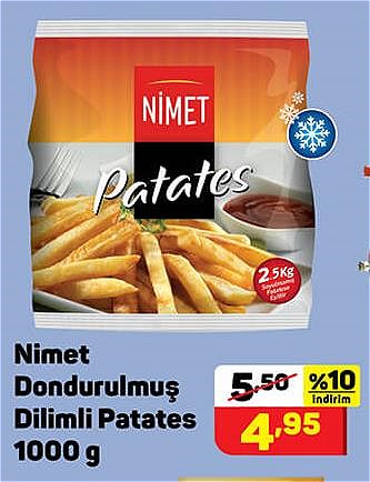 Nimet Dondurulmuş Dilimli Patates 1000 g image