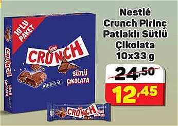 Nestle Crunch Pirinç Patlaklı Sütlü Çikolata 10x33 g image