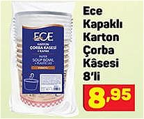 Ece Kapaklı Karton Çorba Kasesi 8'li image