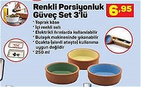 Renkli Porsiyonluk Güveç Set 3'lü image