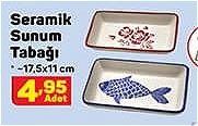 Seramik Sunum Tabağı 17,5x11 cm image