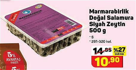 Marmarabirlik Doğal Salamura Siyah Zeytin 500 g S 291-320 kal. image