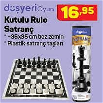 Düşyeri Oyun Kutulu Rulo Satranç 35x35 cm image