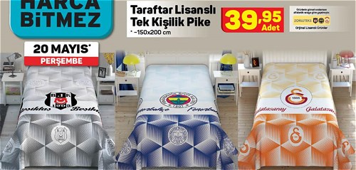 Taraftar Lisanslı Tek Kişilik Pike 150x200 cm image