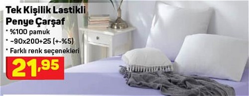 Tek Kişilik Lastikli Penye Çarşaf 90x200+25 cm image