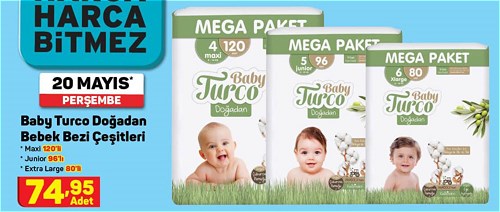 Baby Turco Doğadan Bebek Bezi Çeşitleri image