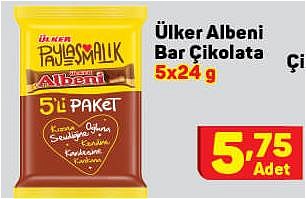 Ülker Albeni Bar Çikolata 5x24 g image