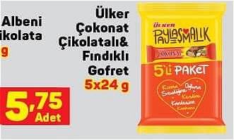 Ülker Çokonat Çikolatalı&Fındıklı Gofret 5x24 g image