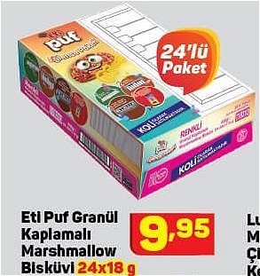 Eti Puf Granül Kaplamalı Marshmallow Bisküvi 24x18 g image