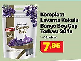 Koroplast Lavanta Kokulu Banyo Boy Çöp Torbası 30'lu 32x42 cm image