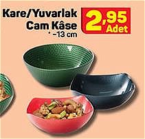 Kare/Yuvarlak Cam Kase 13 cm image