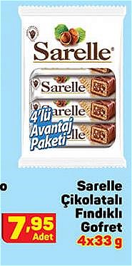 Sarelle Çikolatalı Fındıklı Gofret 4x33 g image