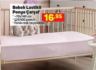 Bebek Lastikli Penye Çarşaf 70x140 cm image