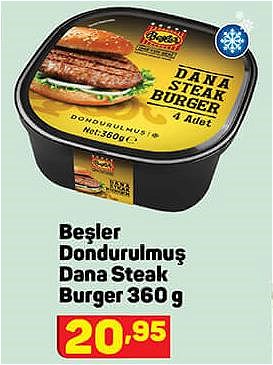 Beşler Dondurulmuş Dana Steak Burger 360 g image