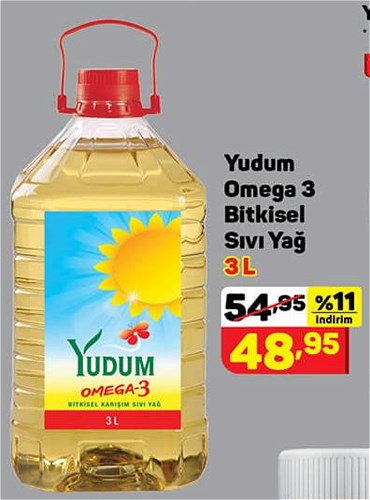 Yudum Omega 3 Bitkisel Sıvı Yağ 3 L image