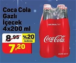 Coca Cola Gazlı İçecek 4x200 ml image