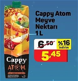 Cappy Atom Meyve Nektarı 1 L image