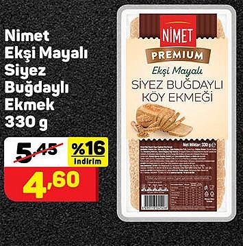 Nimet Ekşi Mayalı Siyez Buğdaylı Ekmek 330 g image