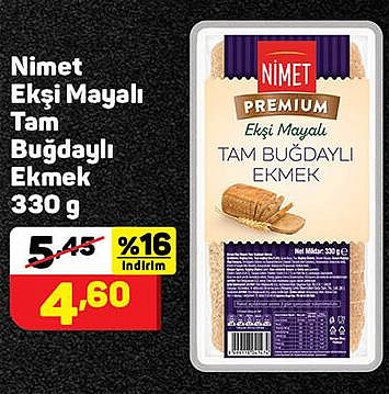 Nimet Ekşi Mayalı Tam Buğdaylı Ekmek 330 g image