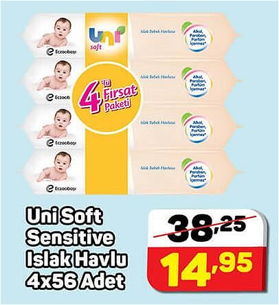 Uni Soft Sensitive Islak Havlu 4x56 Adet image