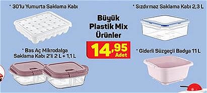 Büyük Plastik Mix Ürünler/Adet image