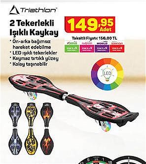 Triathlon 2 Tekerlekli Işıklı Kaykay image