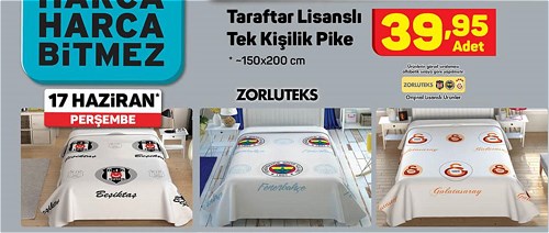 Zorluteks Taraftar Lisanslı Tek Kişilik Pike 150x200 cm image