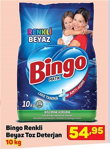 Bingo Renkli Beyaz Toz Deterjan 10 kg image