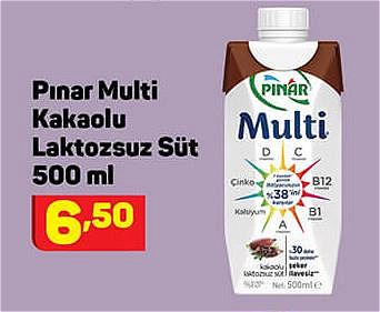 Pınar Multi Kakaolu Laktozsuz Süt 500 ml image