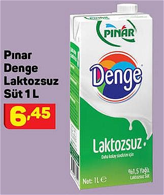 Pınar Denge Laktozsuz Süt 1 L image
